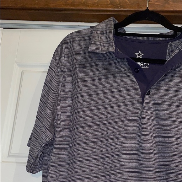 NFL Dallas Cowboys Gray Polo Shirt with Stripes - Picture 3 of 8